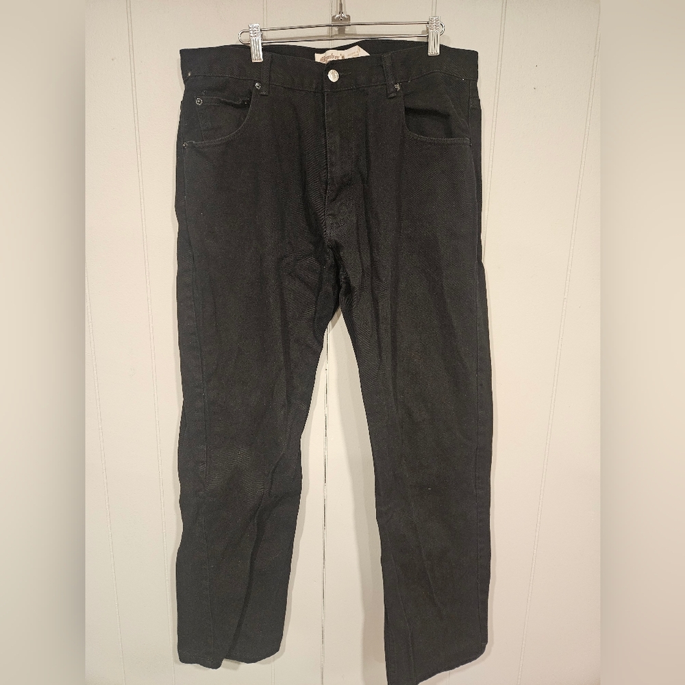 Member’s Property Men’s Black Jeans 38x34 (Measure 36x32) Straight Leg Torn Tag